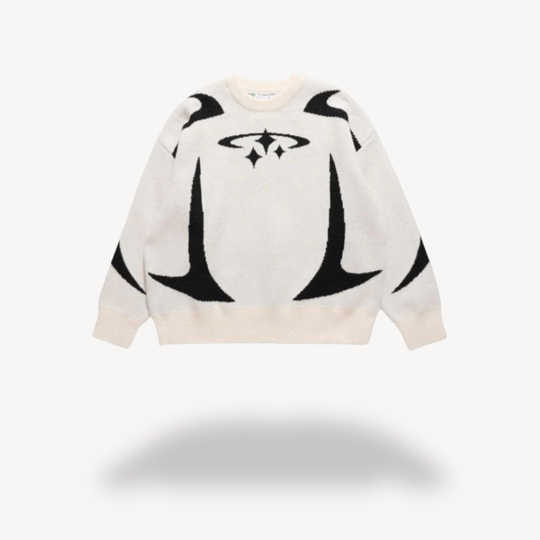 Unisex Graphic Knit Crew Neck Sweater