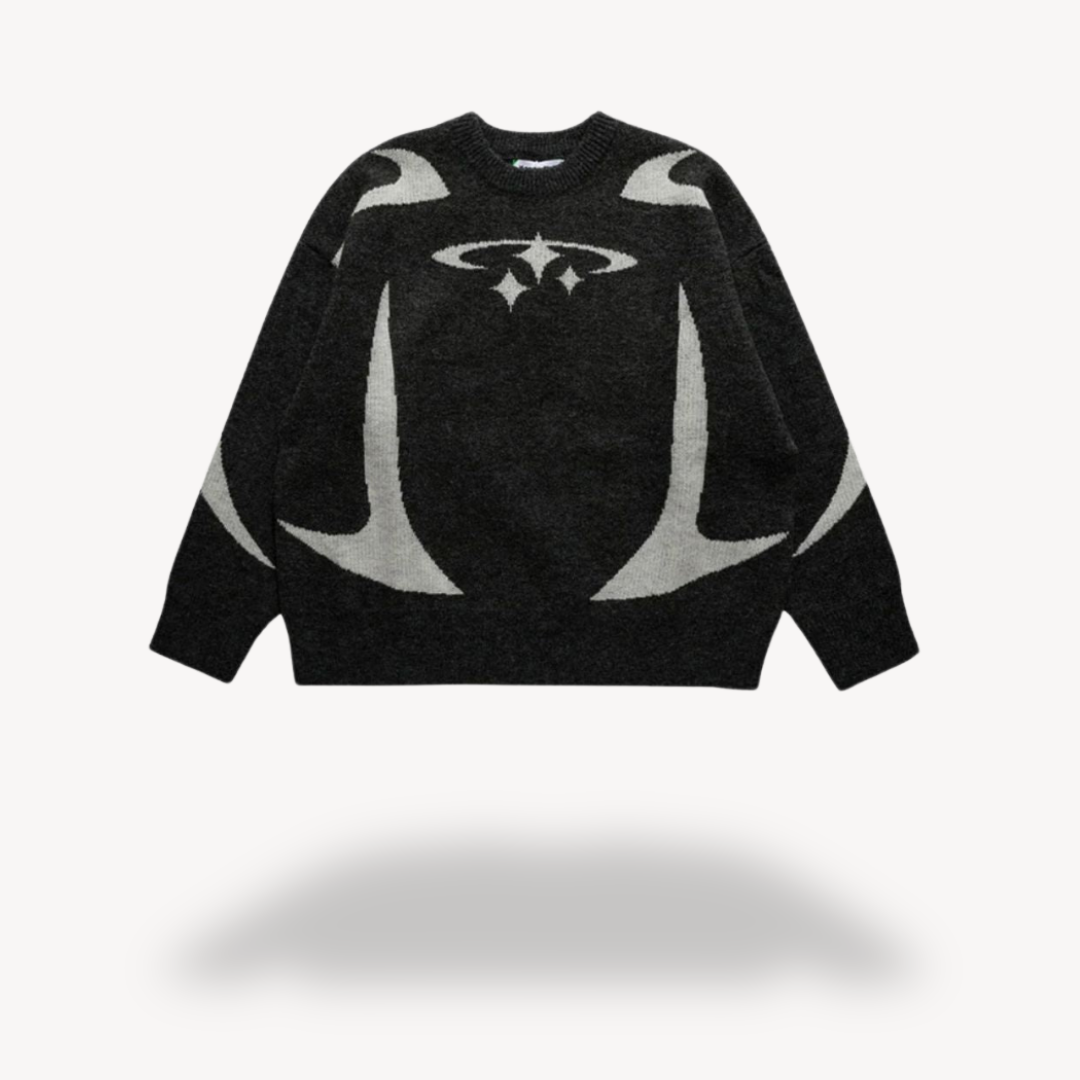 Unisex Graphic Knit Crew Neck Sweater