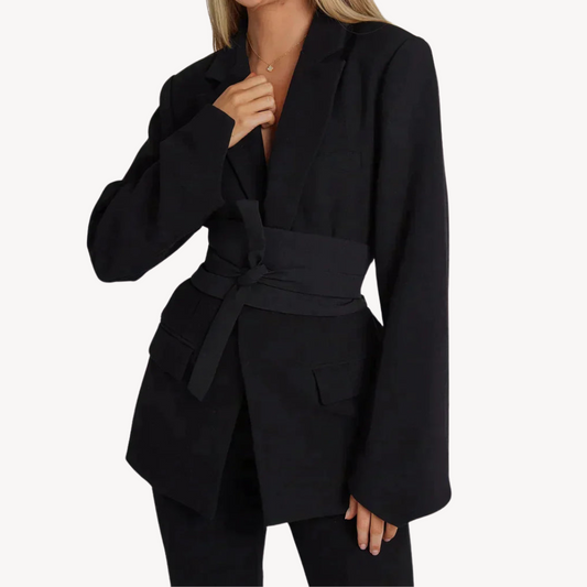 VogeLuxe | Women’s Elegant Belted Blazer Dress