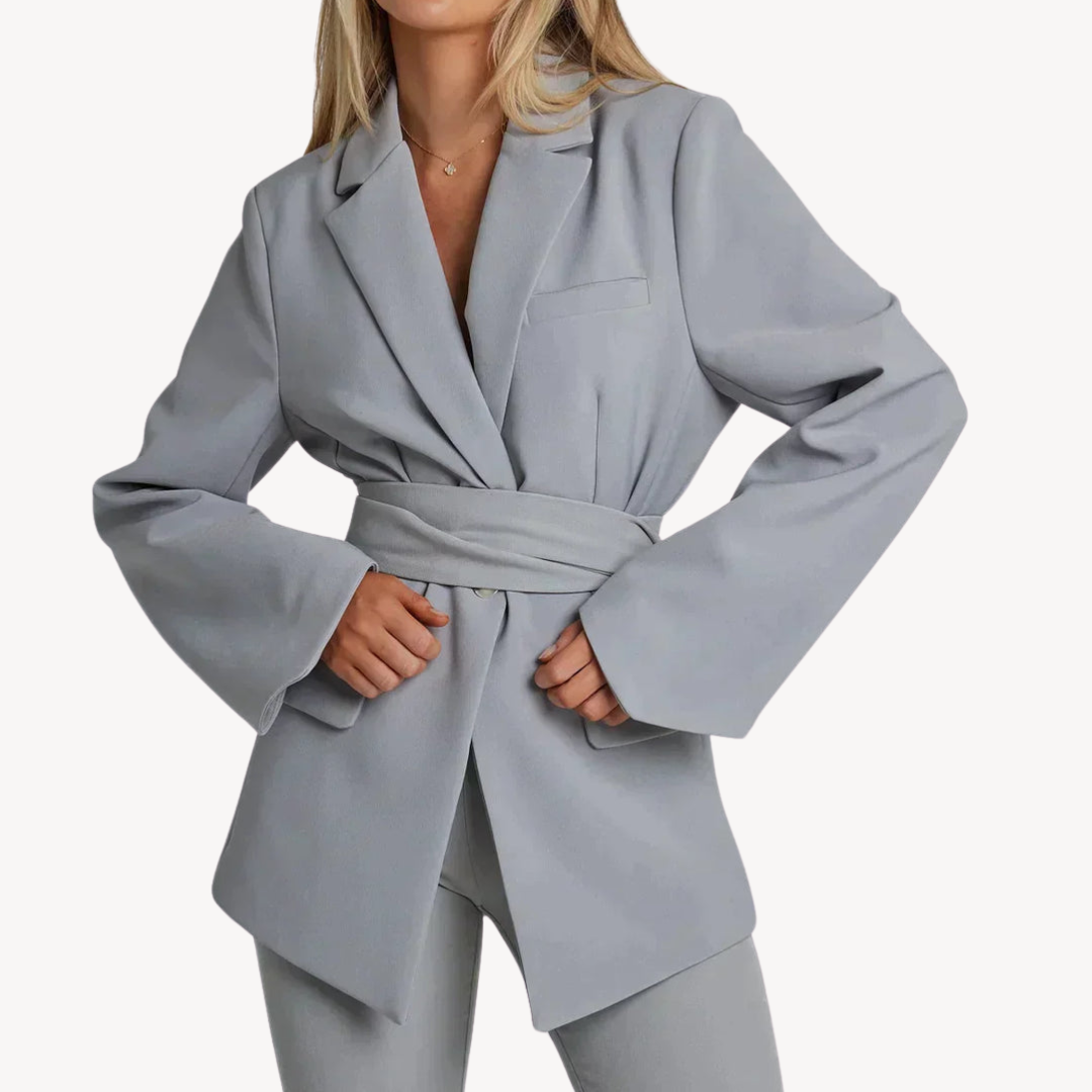 VogeLuxe | Women’s Elegant Belted Blazer Dress