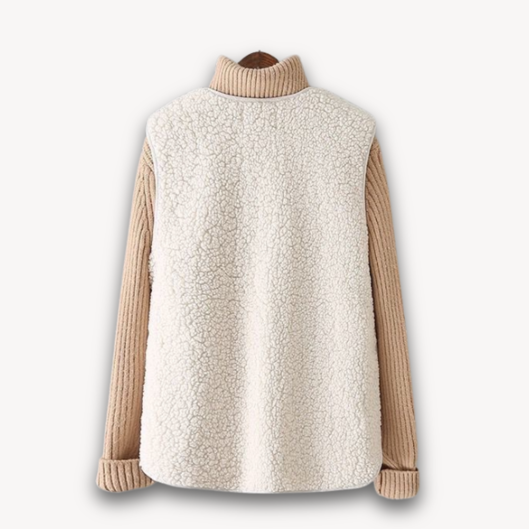 Women's Sherpa Fleece Vest - Soft Plush Sleeveless Jacket with Pockets - Casual Winter Wear