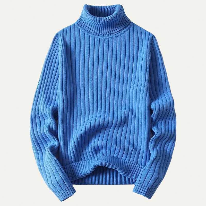 VogeLuxe | Men’s Thick Ribbed Knit Turtleneck Sweater
