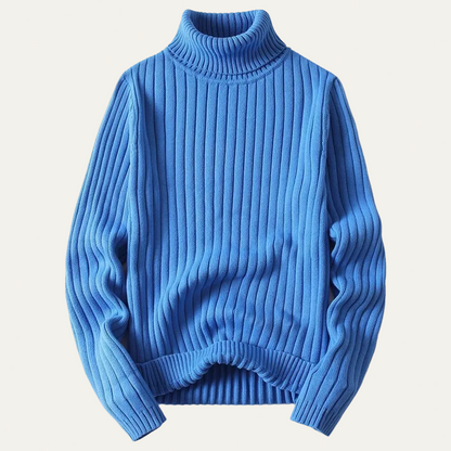 VogeLuxe | Men’s Thick Ribbed Knit Turtleneck Sweater