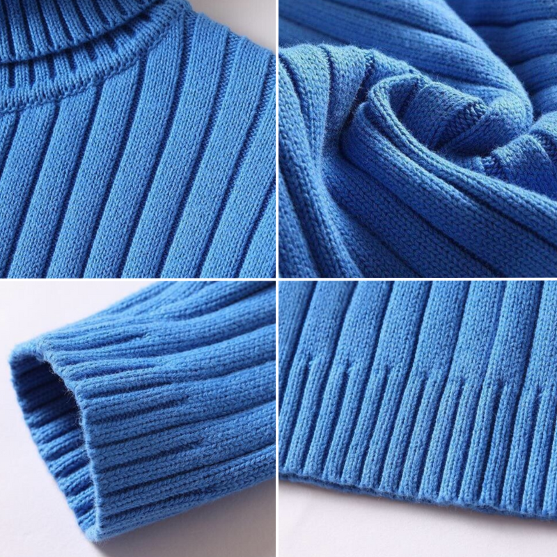 VogeLuxe | Men’s Thick Ribbed Knit Turtleneck Sweater