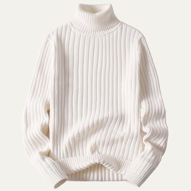 VogeLuxe | Men’s Thick Ribbed Knit Turtleneck Sweater