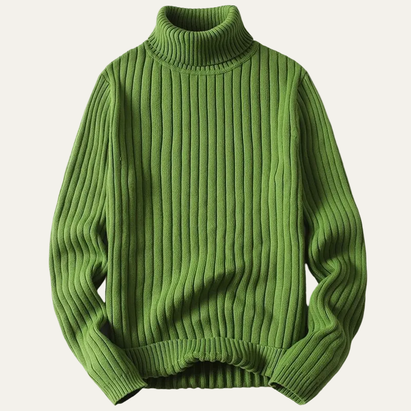 VogeLuxe | Men’s Thick Ribbed Knit Turtleneck Sweater