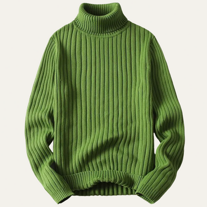 VogeLuxe | Men’s Thick Ribbed Knit Turtleneck Sweater