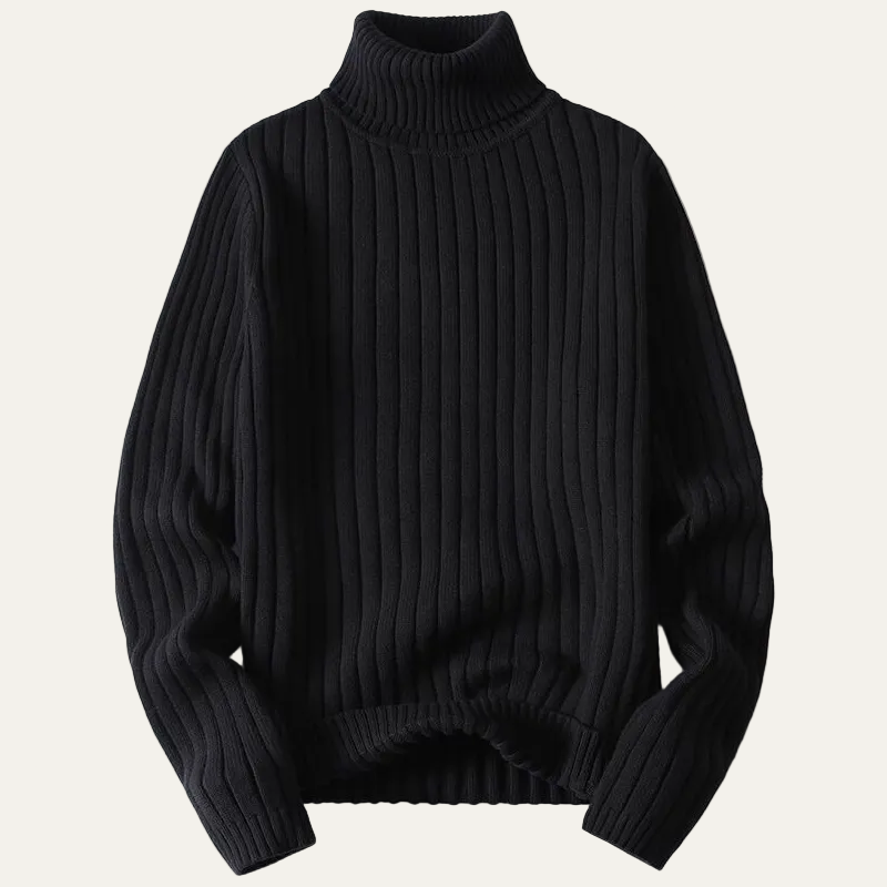 VogeLuxe | Men’s Thick Ribbed Knit Turtleneck Sweater
