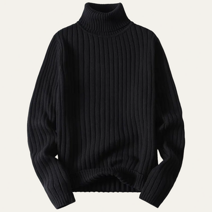 VogeLuxe | Men’s Thick Ribbed Knit Turtleneck Sweater