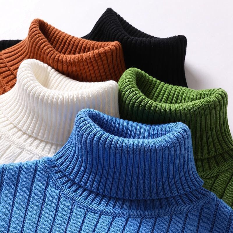 VogeLuxe | Men’s Thick Ribbed Knit Turtleneck Sweater