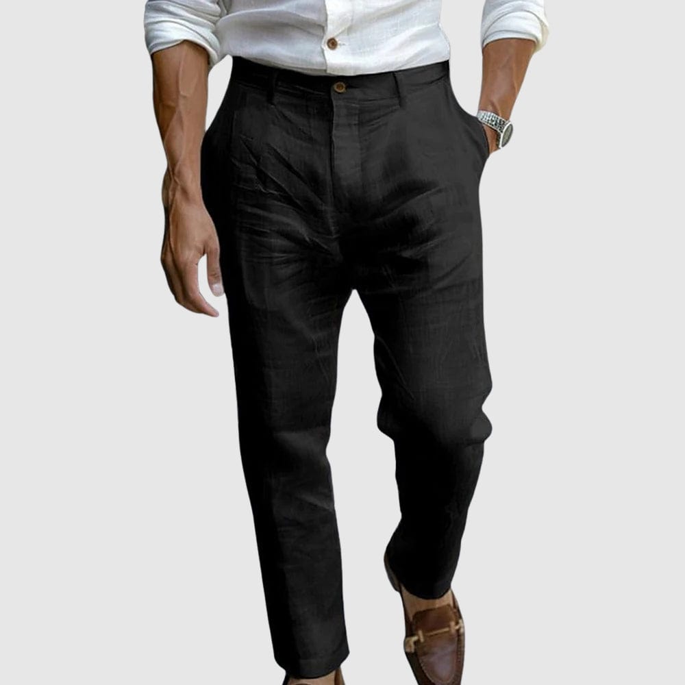 Slim Fit Casual Men's Pants with Button Fly