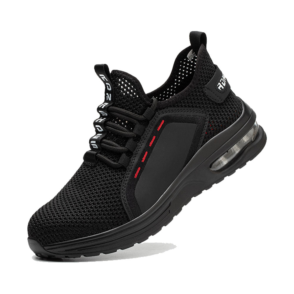 Luna Black Safety Shoes – Men’s Lightweight Steel Toe Work Sneakers with Slip-Resistant Sole 0