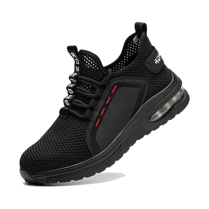 Luna Black Safety Shoes – Men’s Lightweight Steel Toe Work Sneakers with Slip-Resistant Sole 0