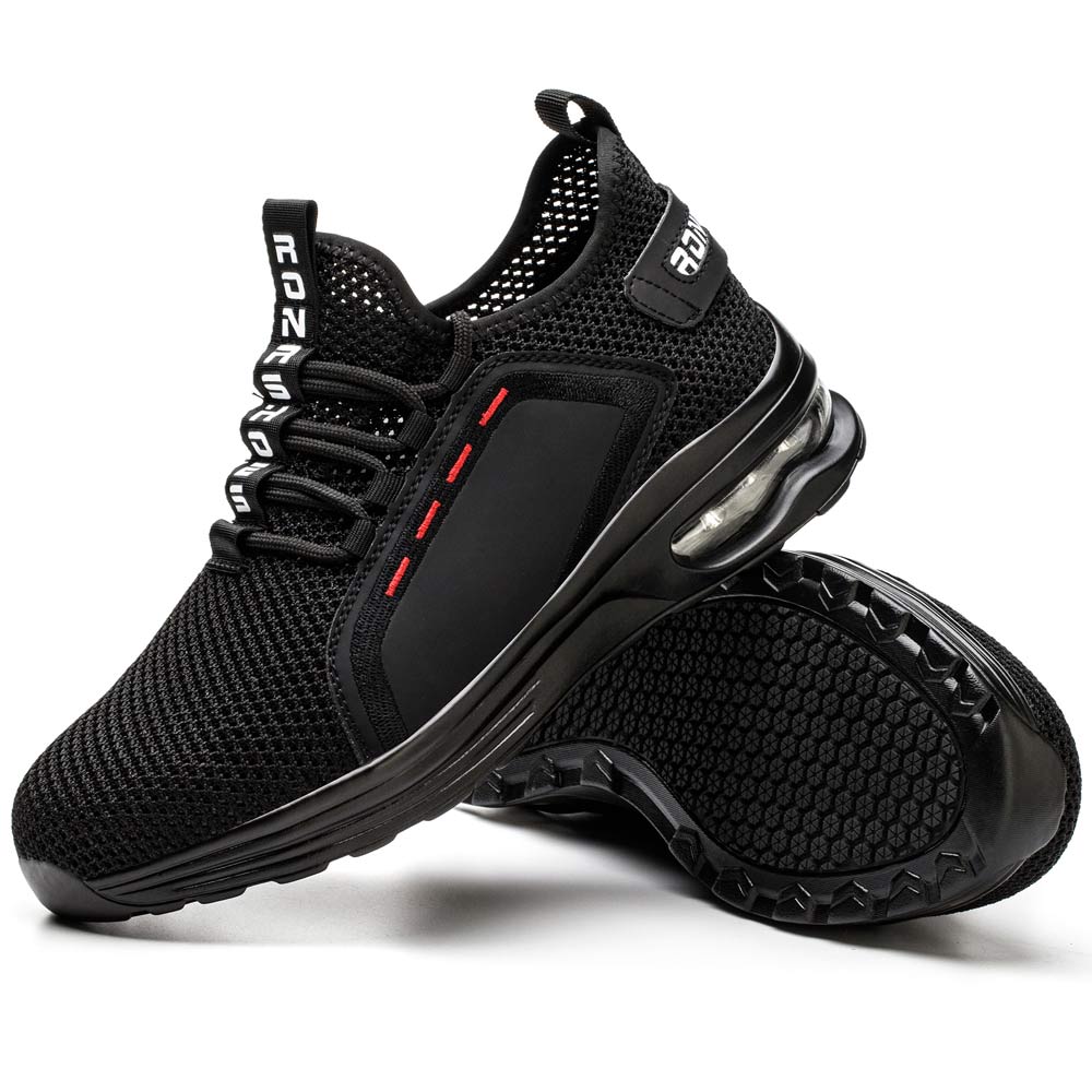 Luna Black Safety Shoes – Men’s Lightweight Steel Toe Work Sneakers with Slip-Resistant Sole 4