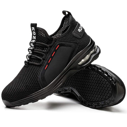 Luna Black Safety Shoes – Men’s Lightweight Steel Toe Work Sneakers with Slip-Resistant Sole 4