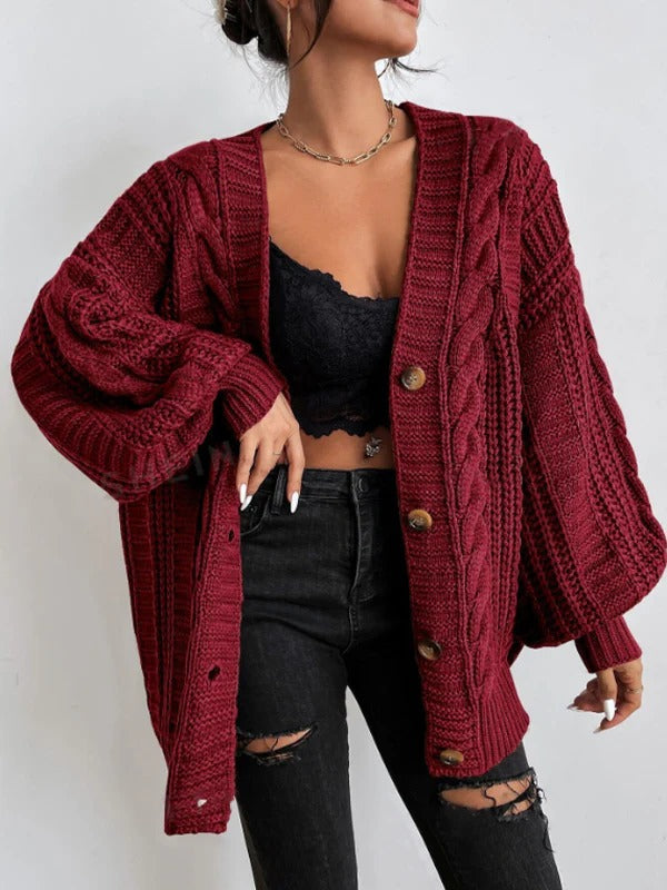 Women's Cozy Chunky Knit Sweater Cardigan