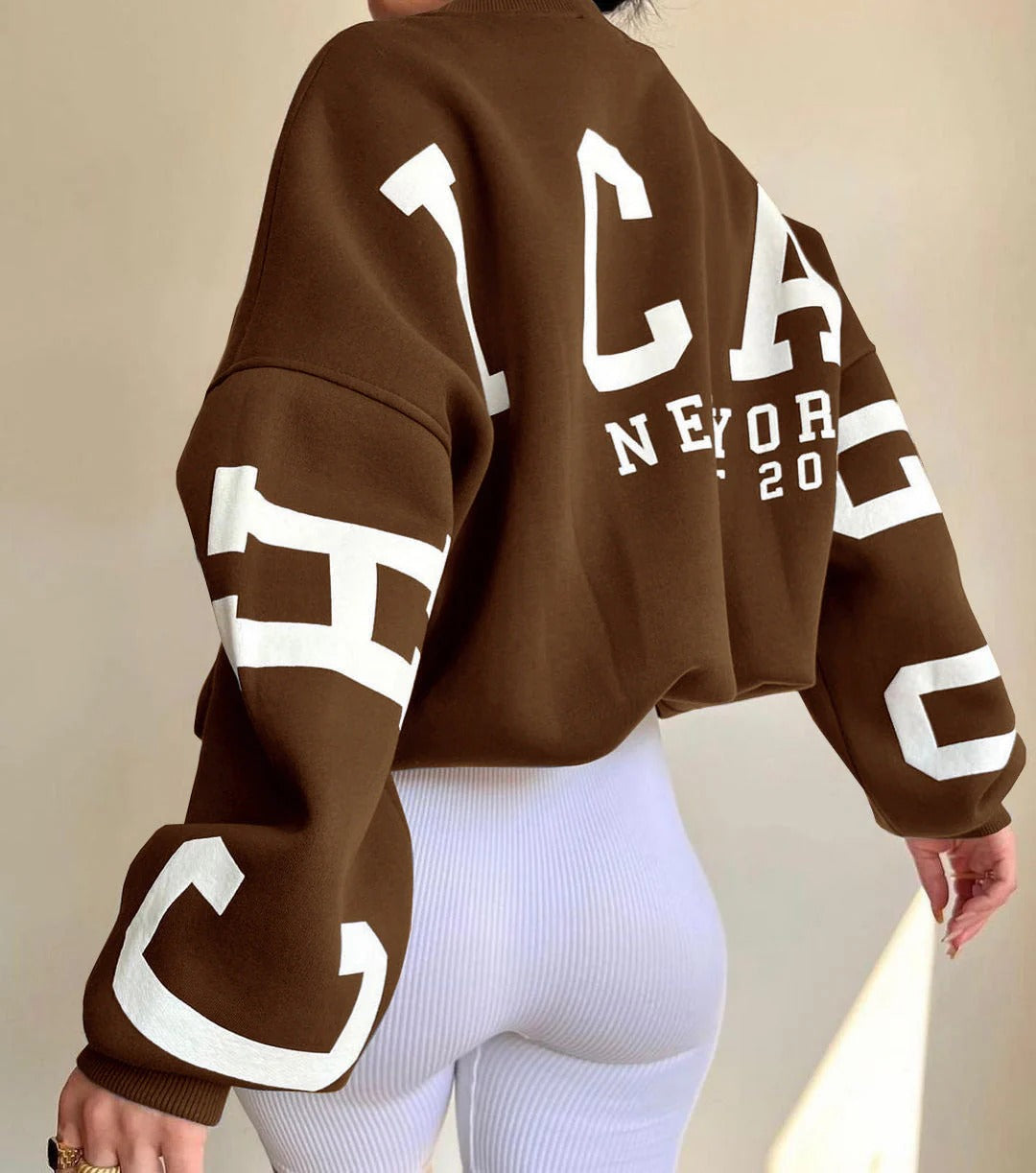 Relaxed Fit Women's Crew Neck Sweater