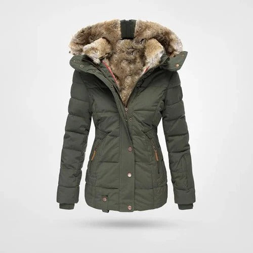 Warm Women's Down Hooded Parka Jacket