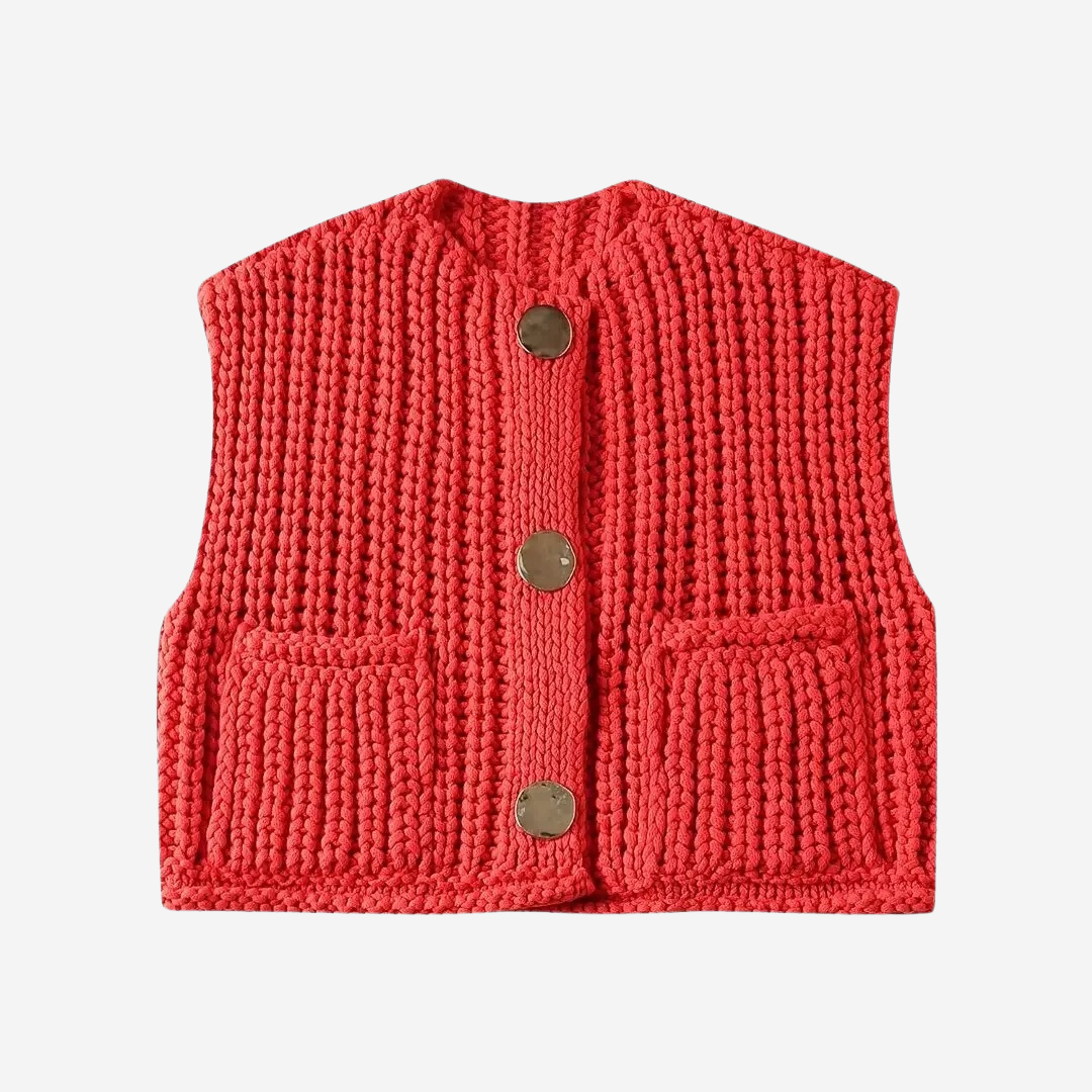 Cozy Women's Open Front Knit Sweater Vest - VogeLuxe