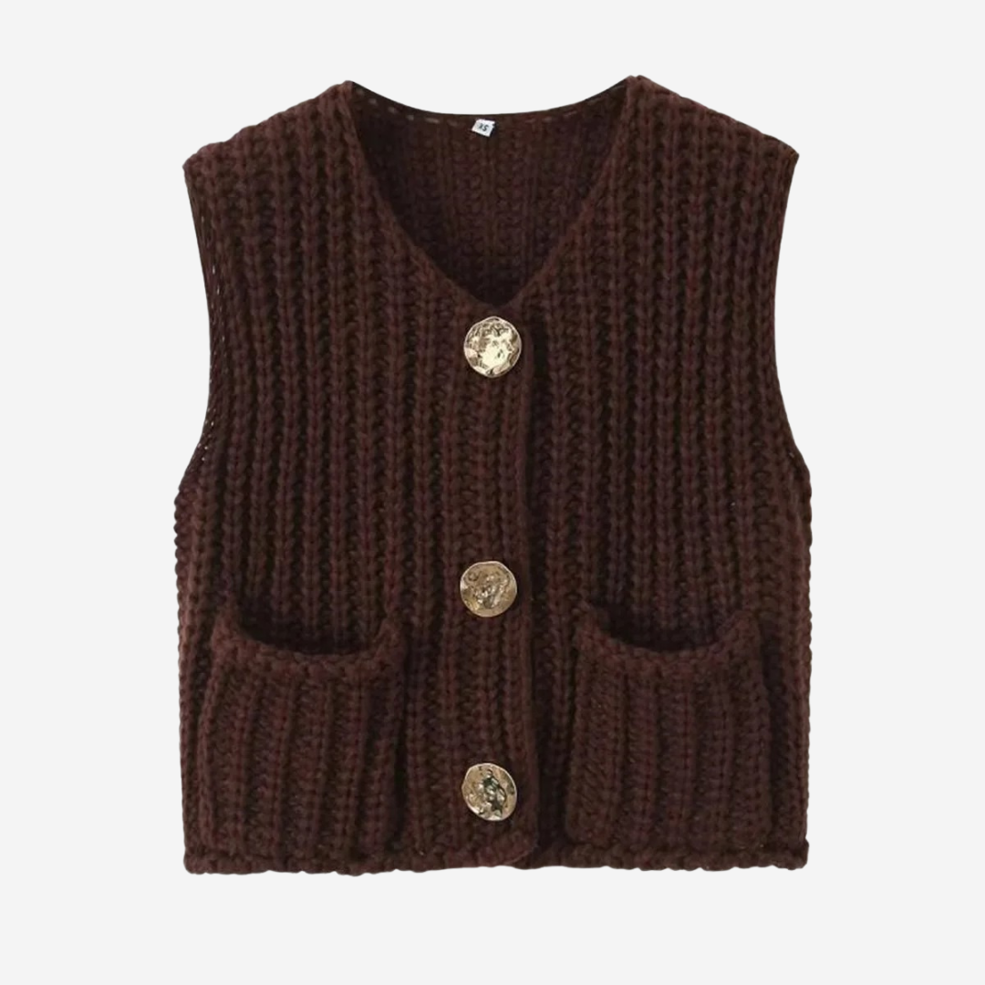 Cozy Women's Open Front Knit Sweater Vest