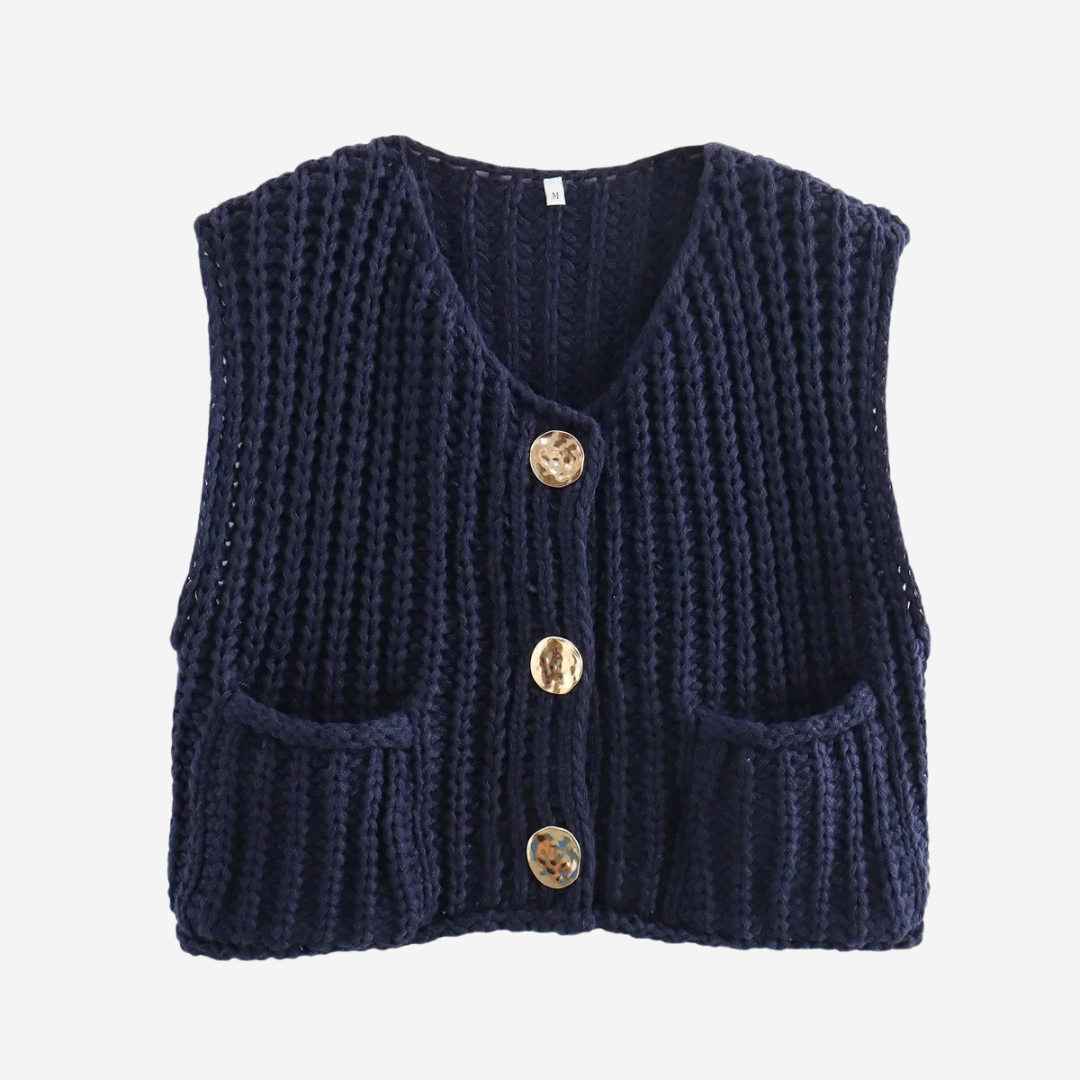 Cozy Women's Open Front Knit Sweater Vest