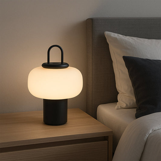 Clear Nightstand Lamp with Warm LED Light - VogeLuxe