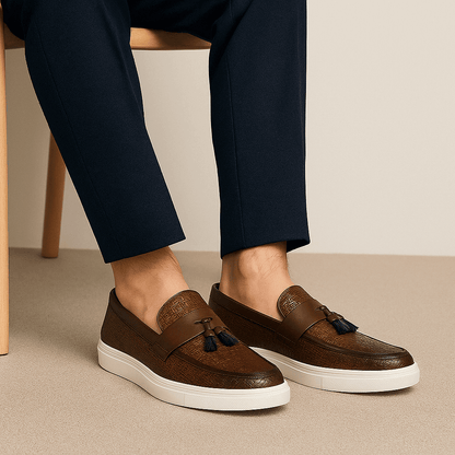 Luxeoutfit | Woven Leather Tassel Loafers 2