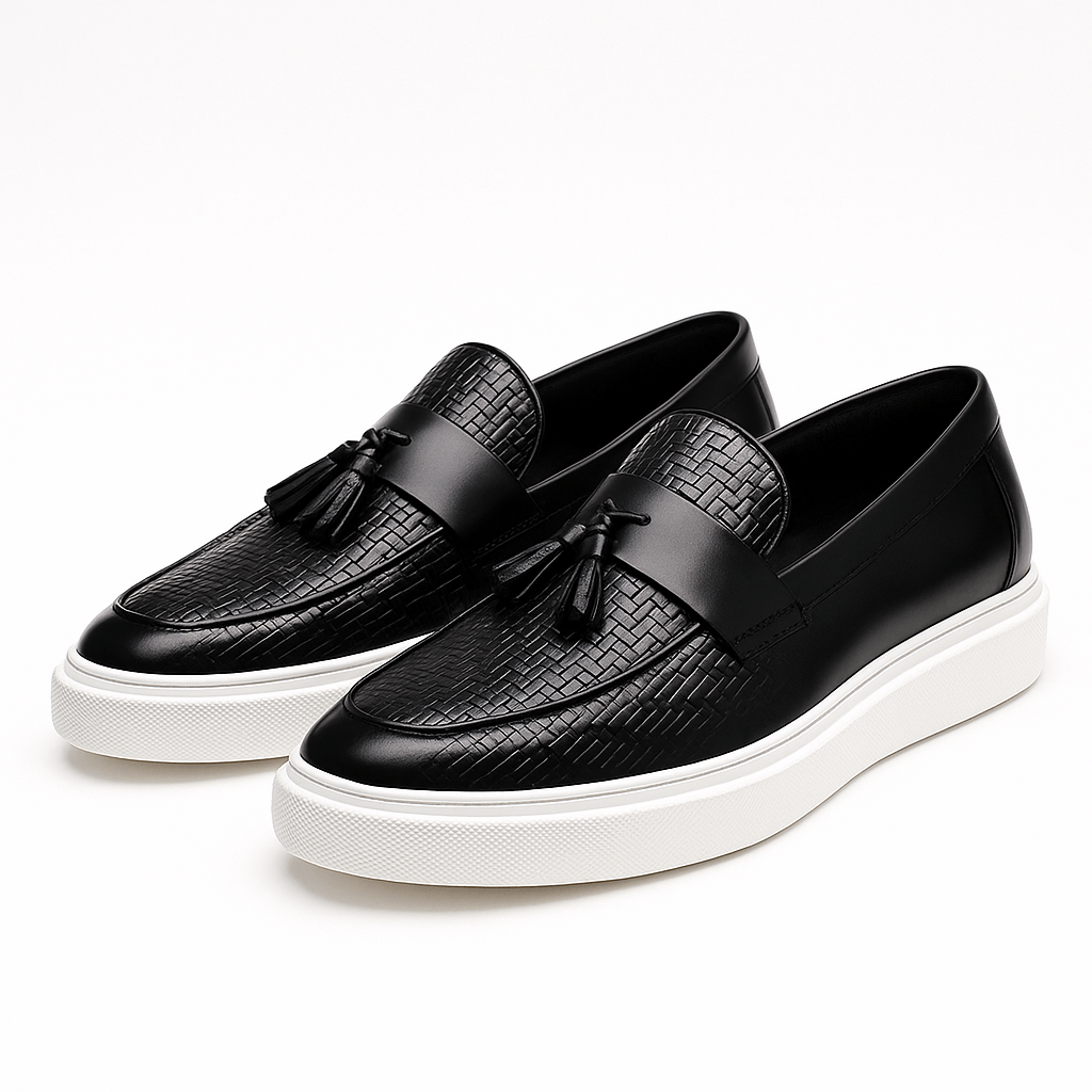 Luxeoutfit | Woven Leather Tassel Loafers 3