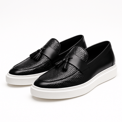 Luxeoutfit | Woven Leather Tassel Loafers 3