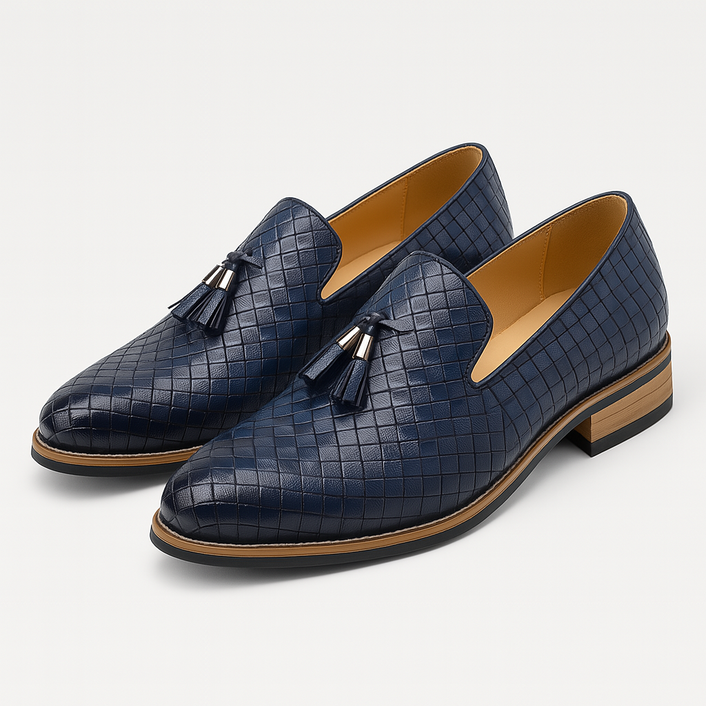 Luxeoutfit | Woven Leather Tassel Loafers 4