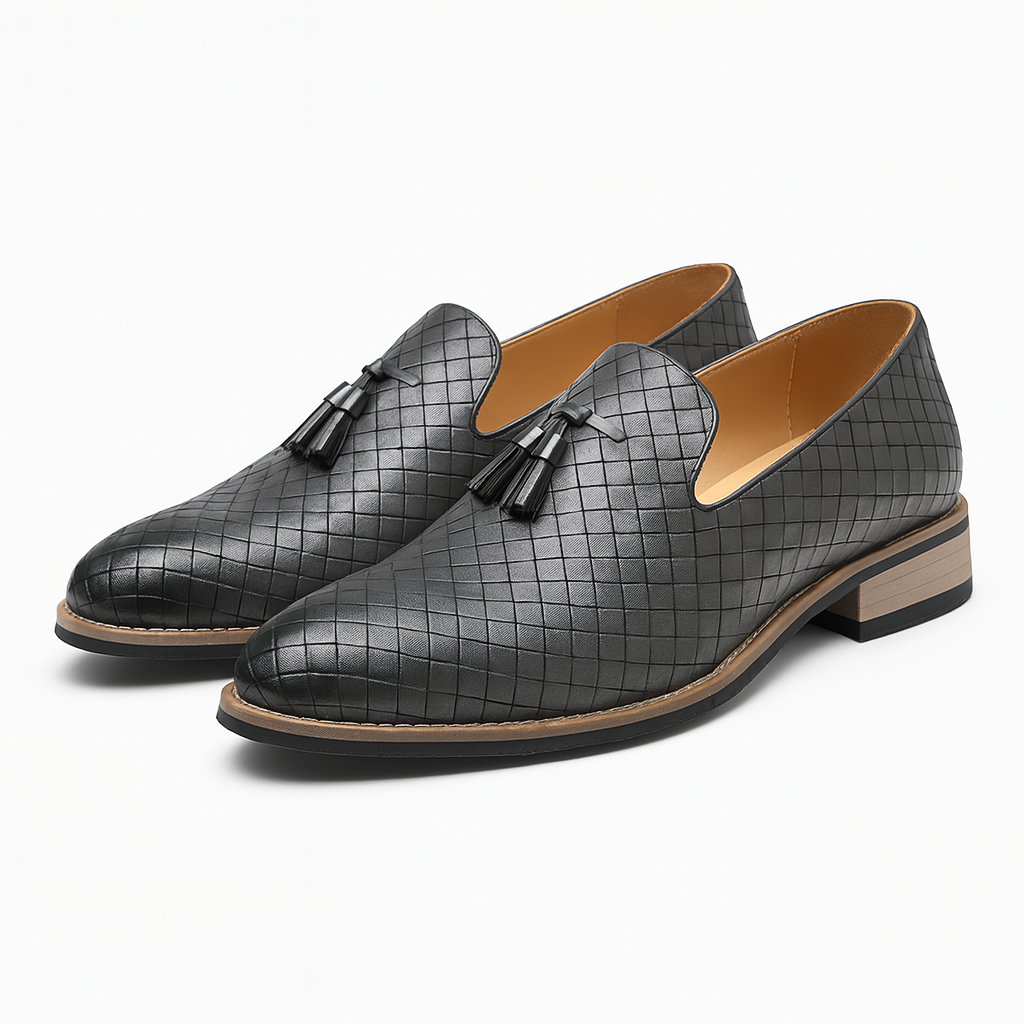 Luxeoutfit | Woven Leather Tassel Loafers 5