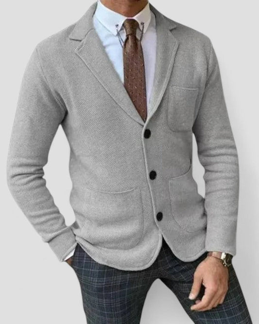 VogeLuxe | Men’s Tailored Lapel Knit Cardigan