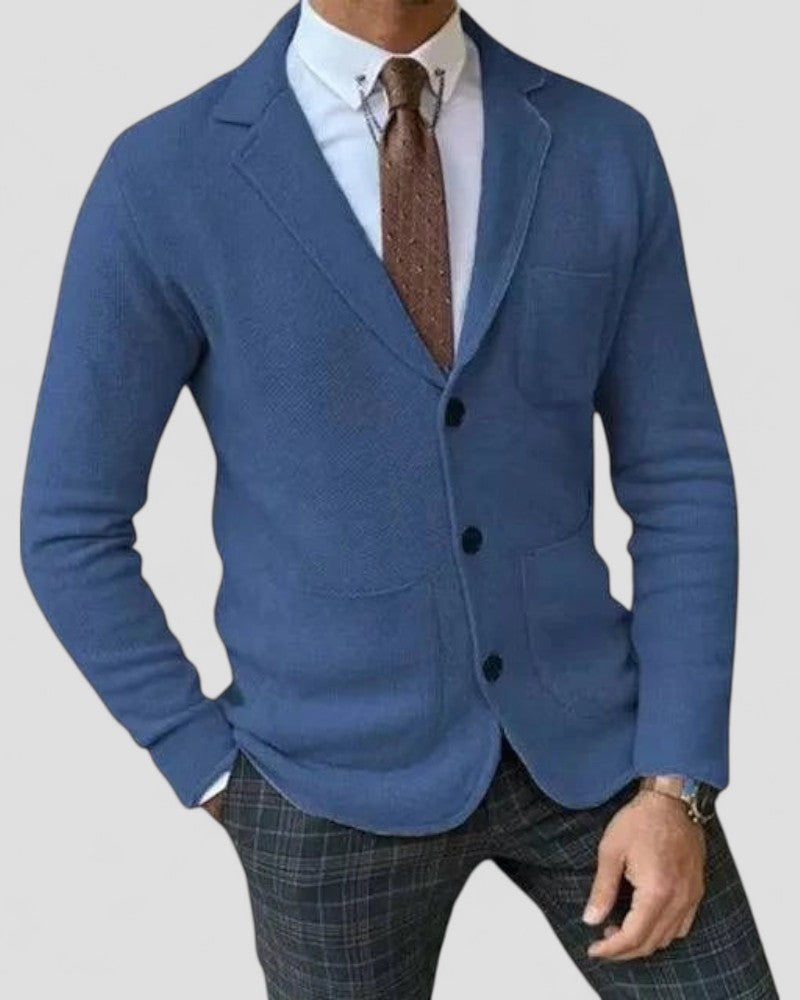 VogeLuxe | Men’s Tailored Lapel Knit Cardigan