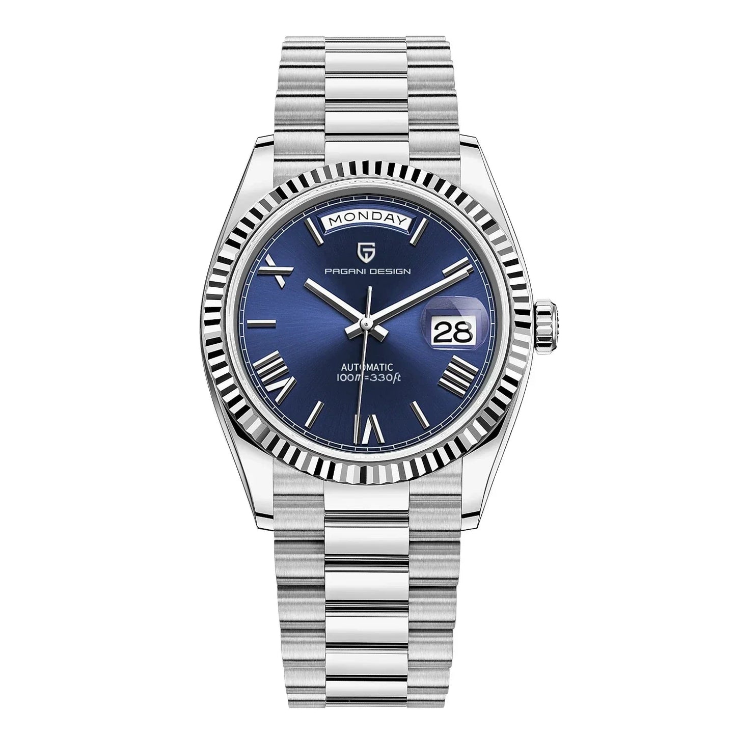 Accurate Men's Stainless Steel Auto Date Watch