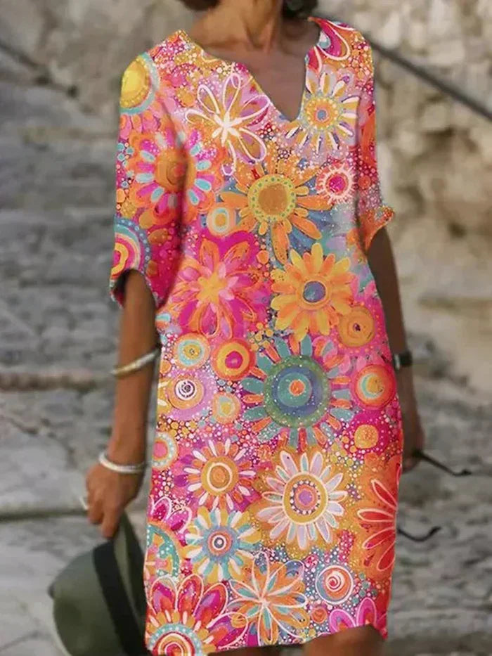 Bright Floral Women's Party Dress - VogeLuxe