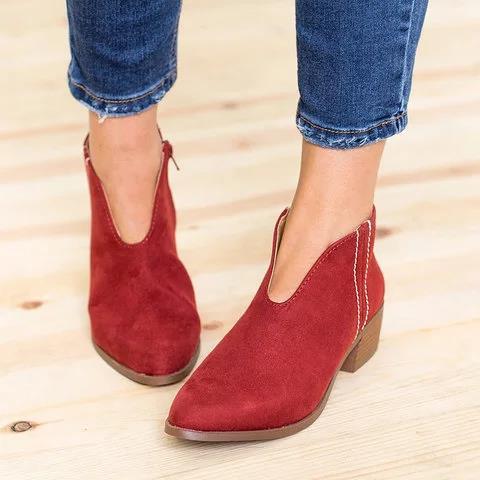 Stylish Vegan Ankle Boots for Women with Block Heel