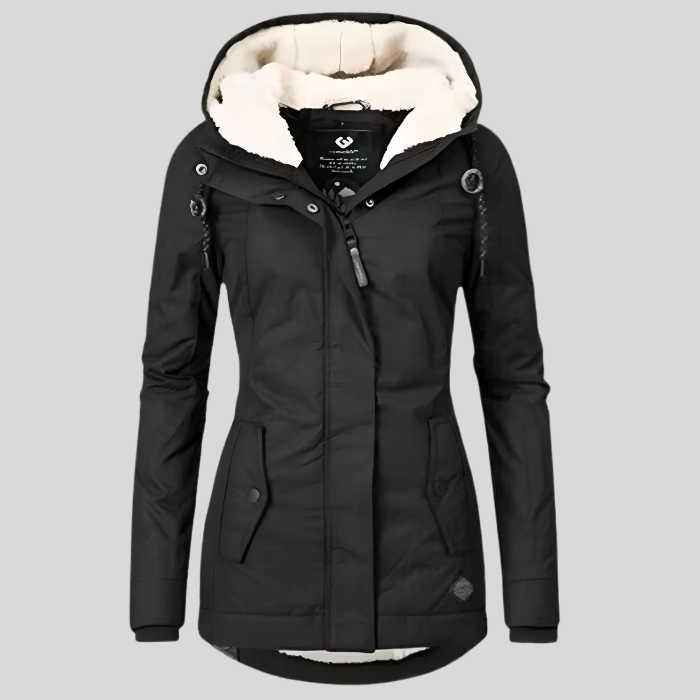 Waterproof Women's Hooded Raincoat with Long Back