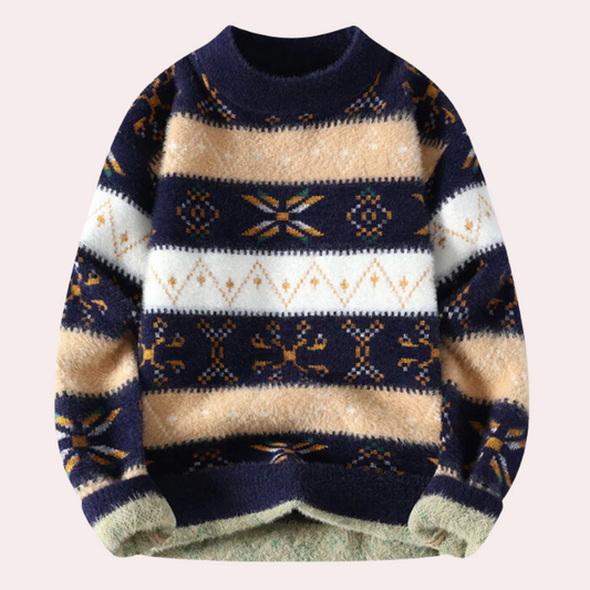 Classic Men's Textured Crew Sweater - VogeLuxe