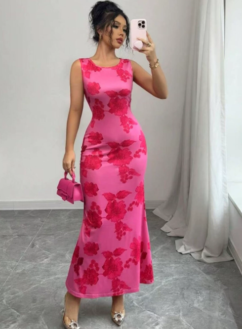 Beautiful Flower Long Evening Dress - VogeLuxe