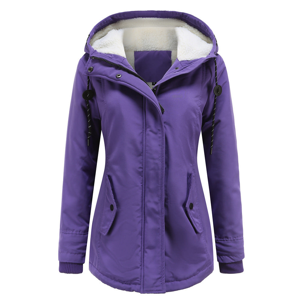 Warm Women's Hooded Fleece Jacket Coat