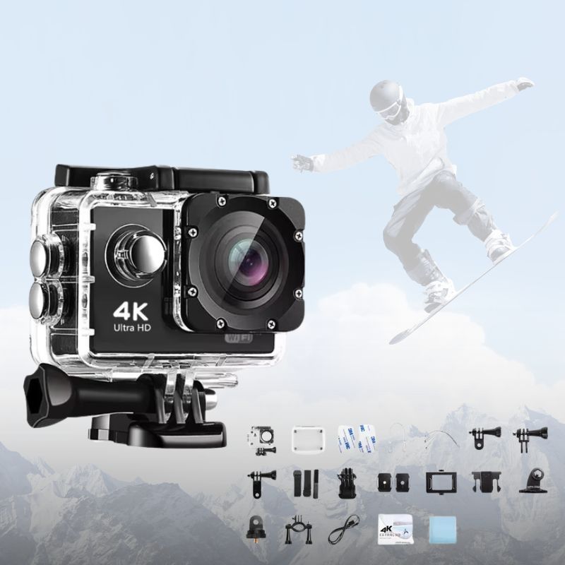 Compact 4K Waterproof Action Cam with WiFi for Outdoor Use - BritishElegance