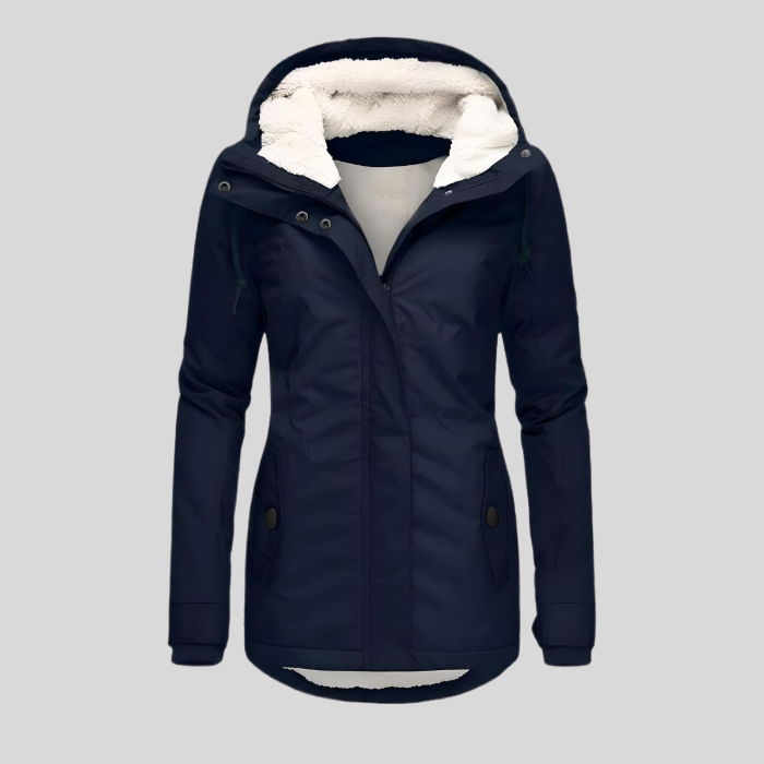 Waterproof Women's Hooded Raincoat with Long Back