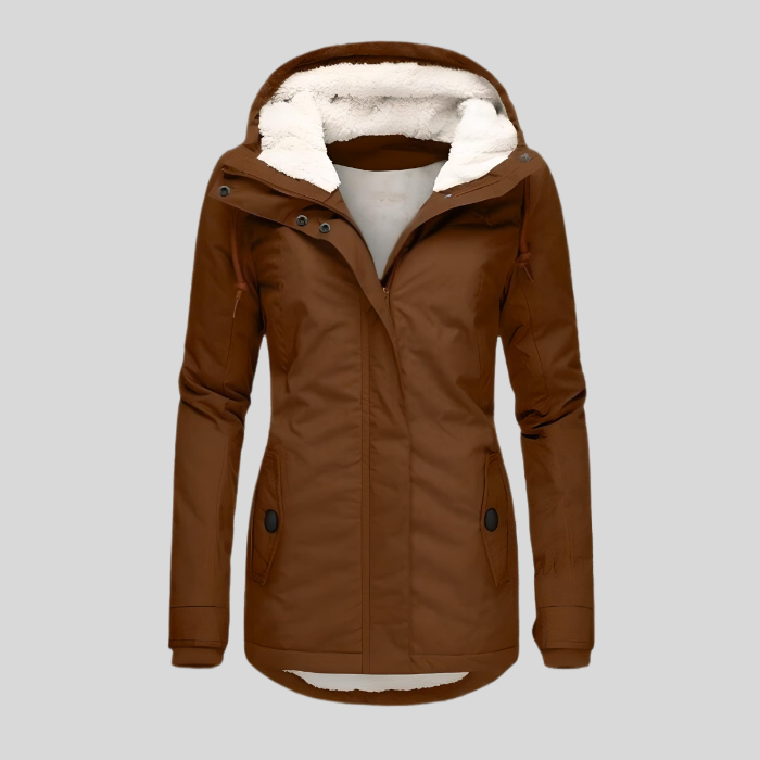 Waterproof Women's Hooded Raincoat with Long Back
