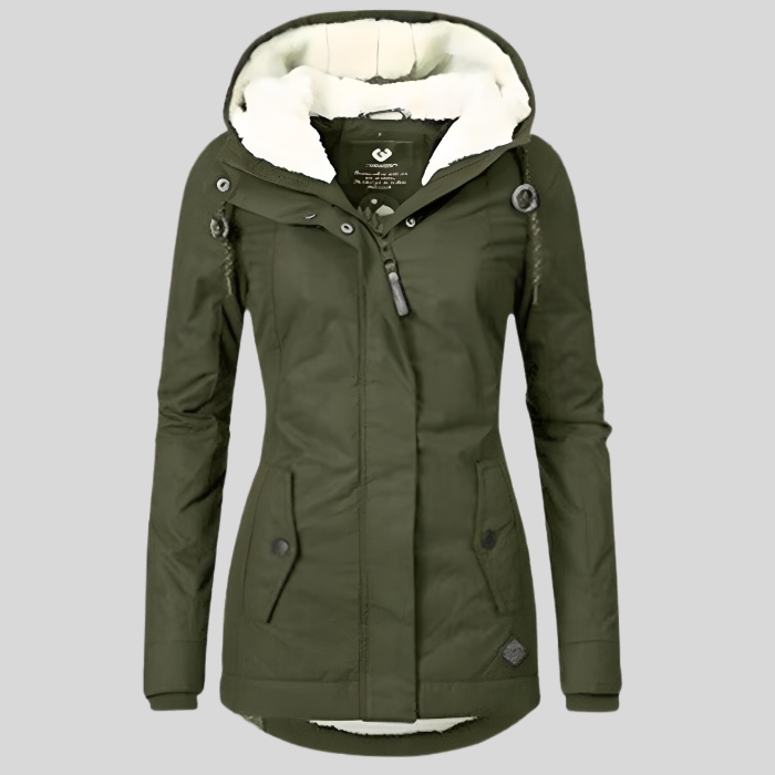 Waterproof Women's Hooded Raincoat with Long Back