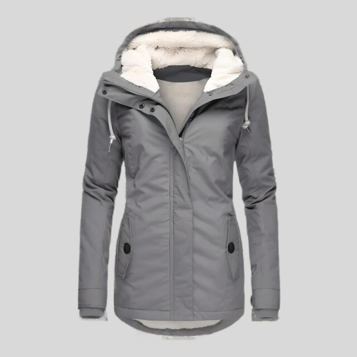 Waterproof Women's Hooded Raincoat with Long Back - VogeLuxe
