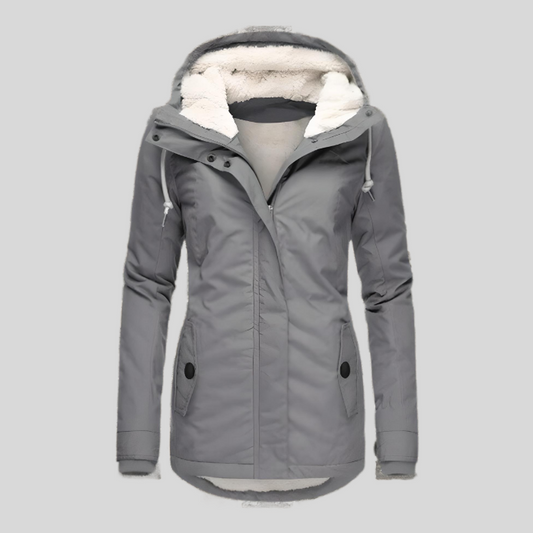 Waterproof Women's Hooded Raincoat with Long Back - VogeLuxe