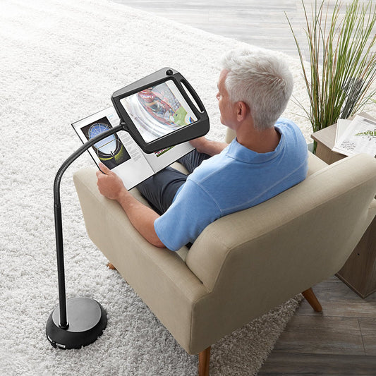 Bright LED Floor Lamp with Adjustable Reading Light - VogeLuxe