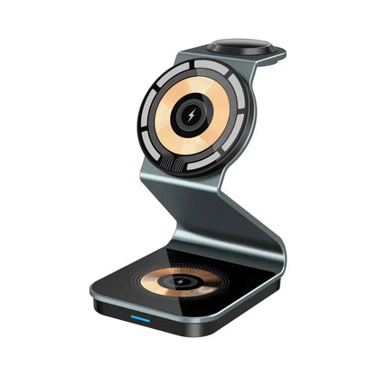 Compact 3-in-1 Fast Wireless Charging Pad - VogeLuxe