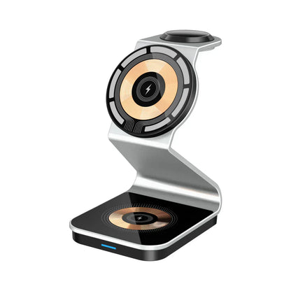 Compact 3-in-1 Fast Wireless Charging Pad
