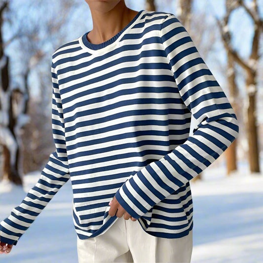 Classic Women's Horizontal Stripe Tee Shirt - VogeLuxe